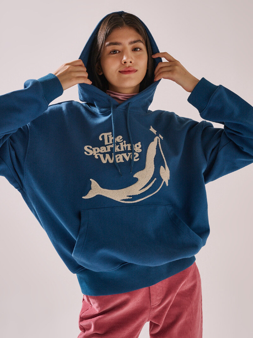 Dolphin Bookle Hoodie Blue